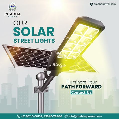 At Prabha Power, we harness the boundless energy of the sun to light the way forward. 💡 Our innovative solar streetlights are more than just illumination; they are beacons guiding communities towards a brighter, more sustainable future. ✅ Engineered with advanced technology and an unwavering commitment to environmental stewardship, our solar street lights seamlessly blend functionality and eco-consciousness. Each installation is our dedication to empowering greener cities, safer neighbour... Solar Energy Design, Solar Logo, Sun Solar, Sustainable Technology, Light The Way, Safe Neighborhood, Solar Street Light, Movie Posters Design, Street Lights