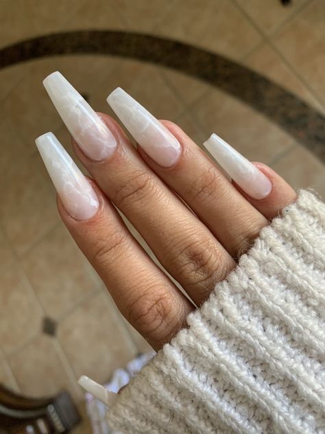 Nails Inspo Ballerina, Nails Milky White, Nails Milky, Ombre Acrylic, Nail Aesthetic, Ombre Acrylic Nails, Ballerina Nails, Milky White, Nails Inspo