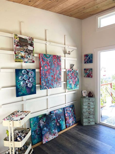 Refresh on the Wall Easel Garage Art Studio, Wall Easel, Art Studio Storage, Small Art Studio, Art Shed, Art Studio Space, Art Studio Organization, Art Studio Room, Art Studio Design