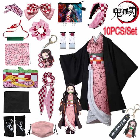 Cosplay Anime Outfits, Kimono Ideas, Perfect Cosplay, Cosplay Clothes, Nezuko Cosplay, Cute Kimonos, Animation Characters, Simple Anime, Pink Kimono