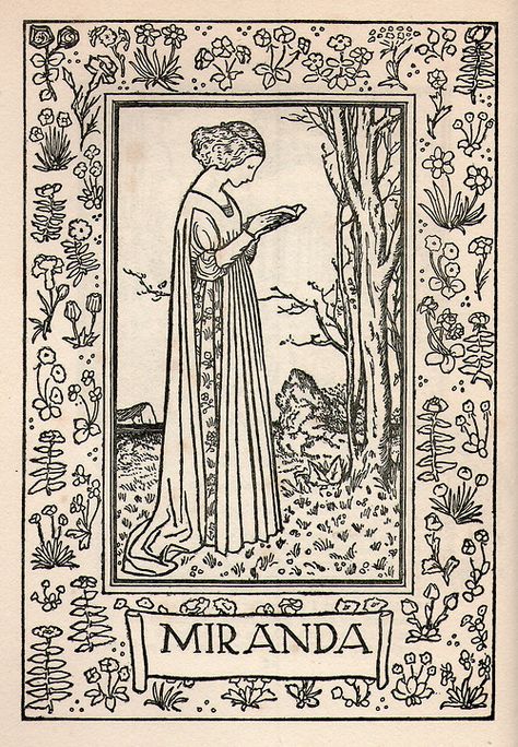 michaelmoonsbookshop: “ Illustration by Robert Anning Bell From and edition of The Tempest published 1901 ” Art Nouveau Illustration, The Tempest, Fairytale Illustration, Art Nouveau Design, Black And White Illustration, Ink Illustrations, Ex Libris, Old Books, Ink Pen Drawings