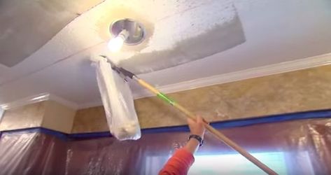 Remove Popcorn Ceiling, Ceiling Diy, Diy Popcorn, Removing Popcorn Ceiling, Smooth Ceiling, Popcorn Ceiling, Diy Ceiling, The Tools, About Time