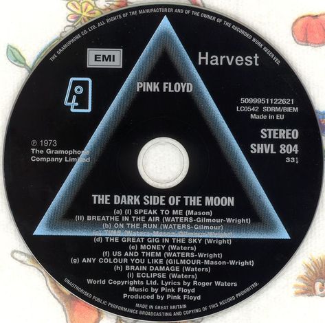 Pink Floyd, 'The Dark Side of the Moon' CD Pink Floyd Cd, Classic Rock Albums, Classic Rock And Roll, Music Tech, Copyright Music, Brain Damage, Cd Album, Music History, Classic Rock