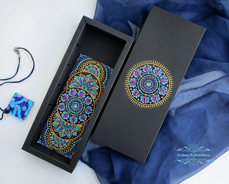 Mandala Bookmark, Leather Wrist Cuff, Hand Painted Necklace, Reading Accessories, Hand Painted Glasses, Travel Jewelry Organizer, Custom Bookmarks, Personalized Bookmarks, Bookmarks Kids