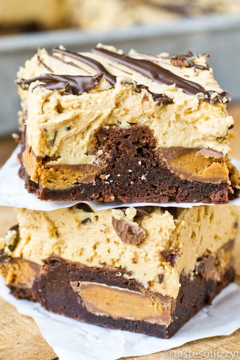 Stuffed Brownies, Reese's Peanut Butter Cups, Butter Brownies, Chewy Brownies, Brownie Desserts, Peanut Butter Desserts, Peanut Butter Frosting, Chocolate Heaven, Butter Frosting