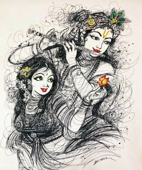 Pen Scribble Art, Radha Krishna Sketch, Krishna Sketch, Krishna Drawing, Scribble Art, Pen Art Drawings, Radha Painting, Krishna Wallpapers, Shiva Art