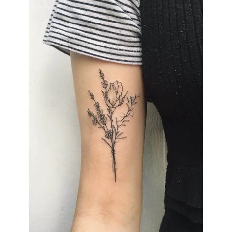 101 Best Rose Bud Tattoo Ideas You Have To See To Believe! - Outsons Golden Wattle Tattoo, Bud Tattoo, Rose Bud Tattoo, Paintbrush Tattoo, Colorful Rose Tattoos, Yellow Rose Bouquet, Purple Rose Tattoos, Yellow Rose Tattoos, Carnation Tattoo