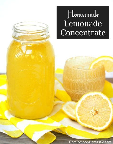 Summer's favorite thirst quencher! Homemade Lemonade Concentrate is a Minute Maid Copy Cat Recipe | www. ComfortablyDomestic.com @comfortdomestic Lemon Concentrate Recipes, Lemonade Syrup Recipe, Lemonade Recipe With Lemon Juice, Homemade Lemonade Concentrate, Lemonade Syrup, Lemonade Beyonce, Recipe With Lemon, Homemade Lemonade Recipes, Lemonade Concentrate