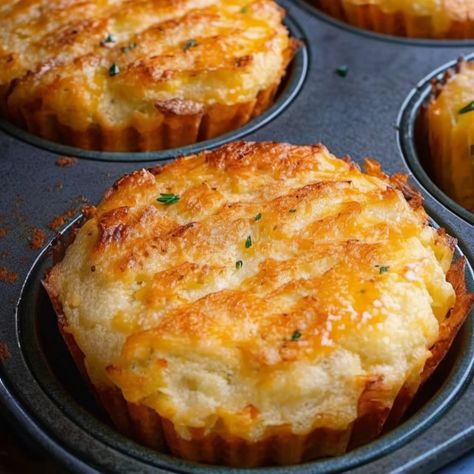 Cheesy Mashed Potato Muffins Recipes Made With Leftover Mashed Potatoes, Mashed Potato Patties Recipe, Mashed Potatoes Cupcakes, 2 Ingredient Stuffed Potato Cakes, Mashed Potatoes With Eggs Recipe, Breakfast Ideas With Mashed Potatoes, Recipes Using Instant Potatoes, Muffin Tin Mashed Potatoes, Smashed Breakfast Potatoes