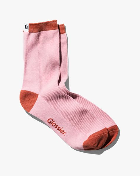 Glossier Sweatshirt, Glossier Logo, Cream Hoodie, Glossier Pink, Best Caps, Holiday Socks, Colorful Heels, Pink Socks, Tube Socks