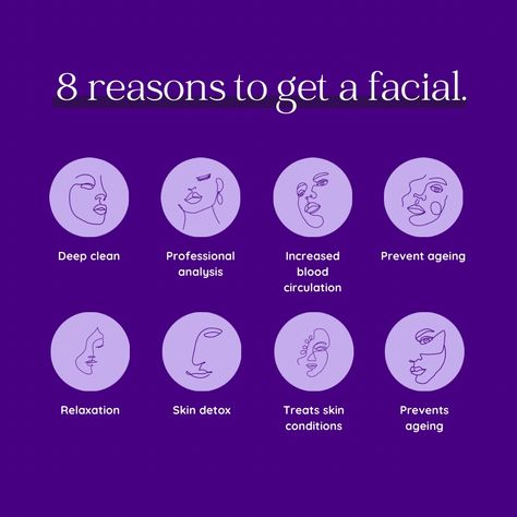 Looking for a reason to book your next facial... well here is 8! 🎱  Aside from relaxation, regular facials offer a plethora of skin-enhancing benefits. Everything from cleaner skin to anti-aging perks.  Are you booked in with your esthetician? 🗓 Basic Facial, Reasons To Get A Facial, Benefits Of Facials, Benefits Of A Facial, Esthetician Content Ideas For Instagram, Facial Content For Instagram, Esthetician Ig Post, New Esthetician Post, Esthetician Facts Skincare