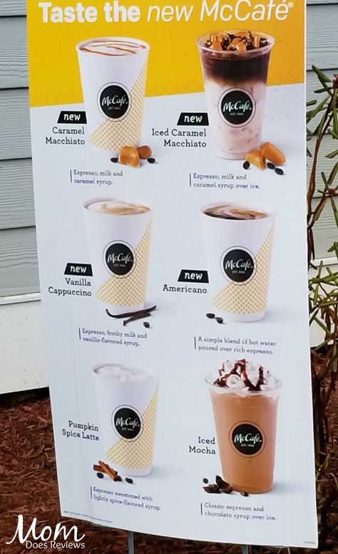 Coffee Menu Design Ideas, Cafe Drink Menu Design, Milktea Menu Design Ideas, Milkshake Menu Design, Cold Coffee Menu Design, Simple Coffee Menu Design, Mc Cafe, Espresso Beverages, Mccafe Coffee