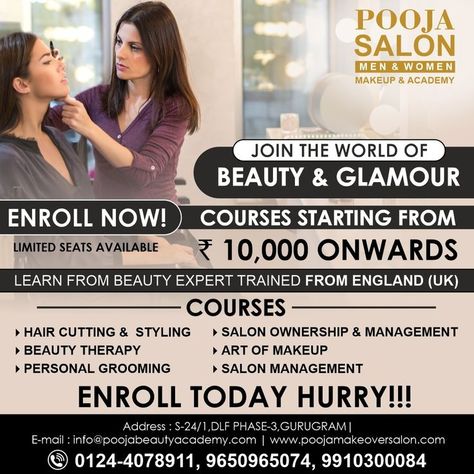 Course Poster, Becoming A Makeup Artist, Beauty Salon Posters, Beauty Courses, Course Hair, Facial Waxing, Beauty Parlour, Beauty Academy, Personal Grooming