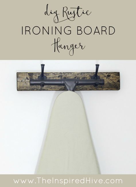 When it comes to Laundry Room Organization, there are so many options! Here are some Laundry Room Organization Ideas for utilizing your space. Ironing Board Hanger, Wooden Ironing Board, Ironing Board Holder, Rustic Laundry Rooms, Room Storage Diy, Basement Laundry, Farmhouse Laundry, Farmhouse Laundry Room, Laundry Room Remodel