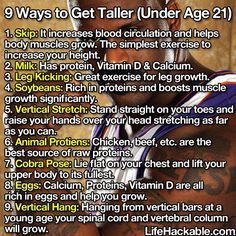 Life Hacks for Teen Girls | lifehackable daily life hacks here Ways To Get Taller, Tips To Increase Height, Get Taller Exercises, How To Get Tall, Grow Taller Exercises, Taller Exercises, 1000 Lifehacks, Increase Height Exercise, Weight For Height