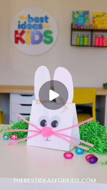 Kim McLeod | The Best Ideas for Kids on Instagram: "PAPER BUNNY BAG 🐰 
Follow me @bestideasforkids for more fun activities for kids ⭐️

Ok this is the cutest paper bunny bag you’ll ever see! And it’s super easy to make! A fun bag to make with kids for Easter or for them to add in little Easter treats 🐣 

How to make it: 

Just fold over a paper bag (you can use a brown bag too) and draw one ear on, cut it out. You’ll also need to trim the sides off. Add in your favorite treats then use ribbon or twine to close the bag shut at the ears. 

#eastercrafts #easterdecor #eastergifts #craftingideas #kidscrafts #kidsactivities #kidcrafting #craftymom #craftymoms" Paper Bunny, Bunny Bags, Kids C, Cut It Out, Crafty Moms, Toddler Learning Activities, Brown Bag, Fun Activities For Kids, Toddler Learning