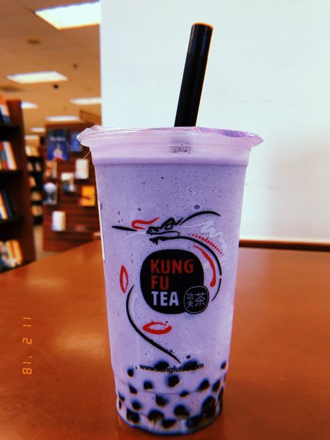 #boba #bubbletea #kft #taro #taroslush #aesthetic Boba Taro Aesthetic, Boba Painting, Taro Boba Tea, Boba Taro, Boba Aesthetic, Taro Bubble Tea, Taro Boba, Boba Recipe, Big Snacks