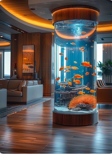 Big Aquarium Living Rooms, Aquarium Interior, Indoor Aquarium, Big Fish Tanks, House Structure, Billionaire Homes, Aquarium Architecture, Aquarium Stands, Big Aquarium