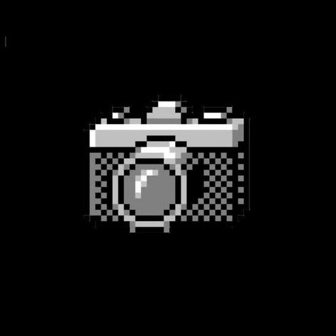 Camera Widget Icon Black, Camera Pixel Icon, Pixel Icons Aesthetic, Pixel Phone Icon, Pixel Icons For Apps, Camera Pixel Art, Black Camera Icon, Black Pixel Art, Camera Icon Aesthetic