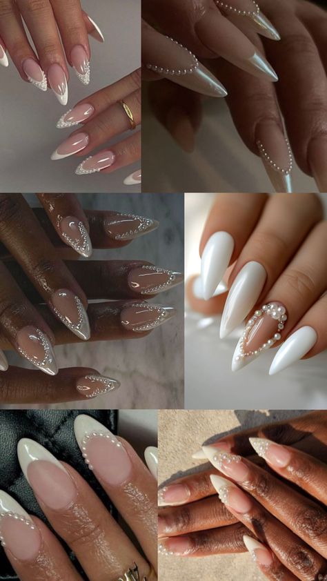 Bridal nails with pearls Theme Nails, Bridal Theme, Pearl Bridal, Wedding Mood Board, Wedding Mood, Pearl Wedding, Better Together, Mood Board, I Love