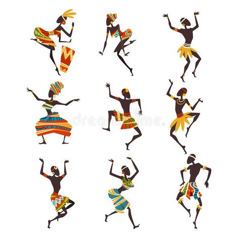 African People Dancing, Africa Illustration, Clothing Vector, Ritual Dance, Black Folk Art, Dance Logo, Africa Art Design, Dancing Drawings, African Dance