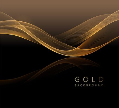 Abstract shiny golden wavy element. flo... | Premium Vector #Freepik #vector #gold-wave #golden-wave #gold-curve #gold-silk Glam Interior Design, Gold Abstract Wallpaper, Corel Draw Design, Lines Background, Glowing Background, Ads Creative Advertising Ideas, Studio Portrait Photography, Waves Vector, Beauty Salon Logo