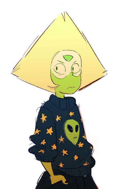 Peridot space sweater- Steven Universe Steven Universe Peridot, Lapis And Peridot, Peridot Steven Universe, Steven Universe Wallpaper, Steven Universe Drawing, Steven Universe Memes, Steven Universe Characters, Steven Universe Comic, Steven Universe Gem