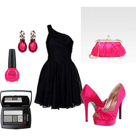 pink and black- love Hot Pink Heels, Pink Heels, Just For Fun, Cute Fashion, Fashion Sense, Perfect Outfit, Passion For Fashion, Dress To Impress, Style Me