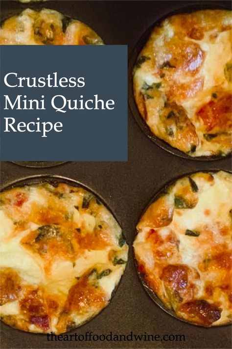 Crustless Quiche Muffins, Crustless Mini Quiche, Breakfast Quiche Crustless, Egg Quiche Recipes, Mini Breakfast Quiche, Mini Quiche Recipe, Egg Muffins Healthy, Mini Quiche Recipes, Mini Breakfast