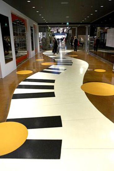 self-leveling-floor-flooring-ideas (5) Self Leveling Floor, Music Notes Decorations, Leveling Floor, Music Room Design, Music Classroom Decor, 3d Flooring, White Bedroom Design, Floor Designs, Hallway Flooring