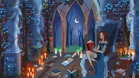 Debbie Balboa, Secret Library, Artwork Aesthetic, Cozy Life, Animation Artwork, Art Animation, Modern Witch, Book Aesthetics, Witch Art