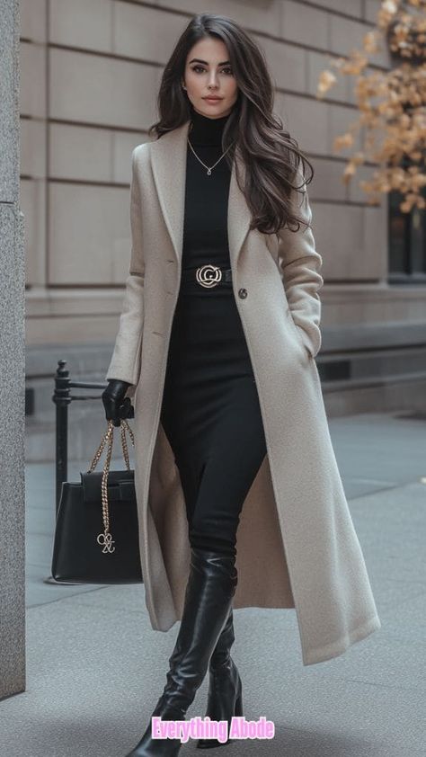 14 Turtleneck Sweater Dress Ideas for the Fall Season Sweater Over Sweater Outfit, Professional Casual Winter Outfit, Winter Outfit For Office Women, Winter's Outfits For Women, Dress Casual Outfits For Women, Classy Winter Dress Outfit, Winter Styles For Women Cold Weather, How To Dress For Winter, Elegant Winter Outfits For Women