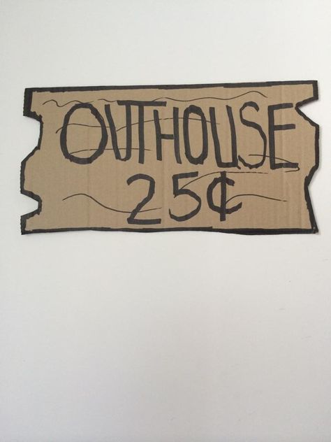 Outhouse sign on bathroom door - camping themed party decorations Camping Themed Party Decorations, Outhouse Signs, Outhouse Bathroom, Camping Theme Party, Themed Bathroom, Bathroom Door, Bathroom Doors, Alexandra Daddario, Funny Sayings