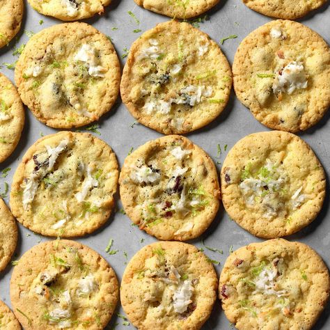 Perfect for freezing, these cookies look like Christmas but taste like summer. —Barbara Crusan, Pass Christian, Mississippi Coconut Pistachio, Summer Cookie Recipes, Picnic Desserts, Pistachio Cookies, Cake Mug, Cinnamon Chips, Summer Cookies, Drop Cookies, Cookie Tray