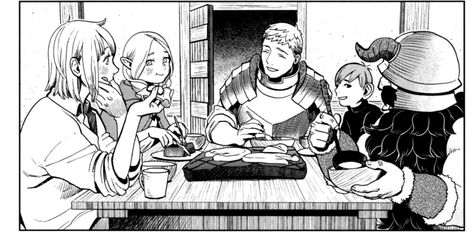 dungeon meshi Dungeon Meshi Manga, Inking Styles, Diy Incubator, Neutral Kids Bedroom, Dungeon Anime, Monster Food, Fine Paints Of Europe, Delicious In Dungeon, Raised Dog Feeder