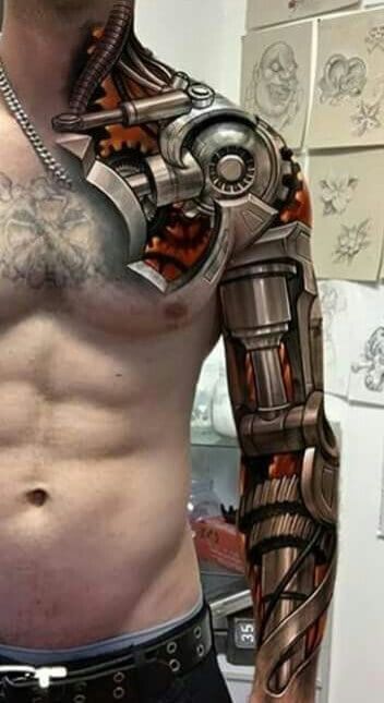 Top 80 Best BioMechanical Tattoos for Men | Improb Biomech Tattoo, Tattoo Fairy, Tatoo 3d, Mechanic Tattoo, Room Dressing, Room Design Modern, Biomechanical Tattoo, Custom Temporary Tattoos, Tatuaje A Color