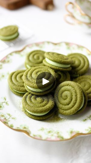 Best Unique Cookie Recipes, Matcha Sandwich, Piped Cookies, Room Temperature Butter, Matcha Cookies, Matcha Recipe, Video Inspiration, Unique Cookies, Piping Bag