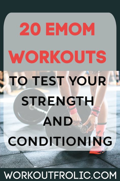 What are EMOM's and why you should incorporate them into your workout routine, in order to improve your strength and conditioning! A fine list of 20 EMOMs! #emom #crossfit #crossfitemom Barbell Complex, Emom Workout, Amrap Workout, Strength Workouts, Crossfit Wods, Functional Workouts, Wod Workout, Open Gym, Crossfit Wod