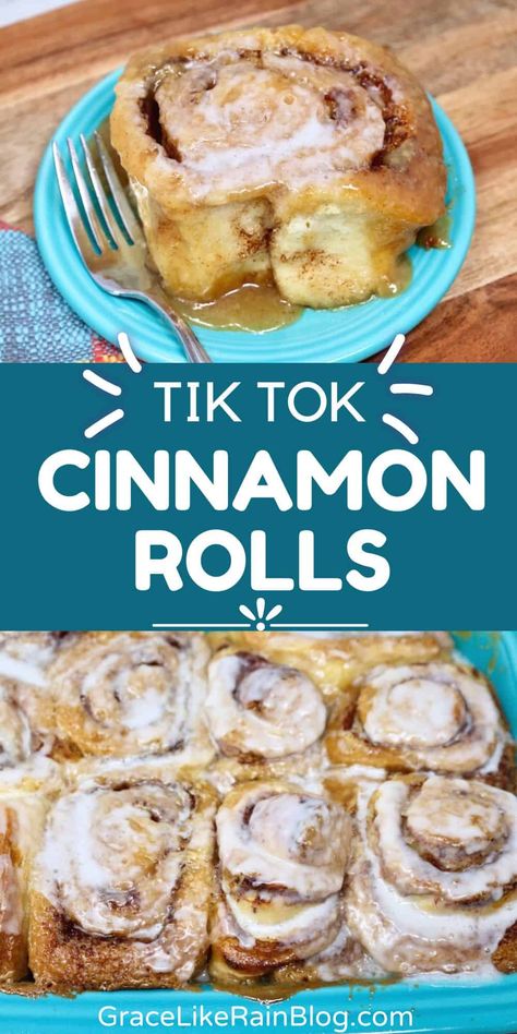 Cinnamon Rolls With Heavy Cream (TikTok Viral) - Grace Like Rain Blog Cinnabon Frosting Recipe, Tik Tok Cinnamon Rolls, Cinnamon Rolls With Heavy Cream, Stovetop Appetizers, Rhodes Cinnamon Rolls, Cinnamon Roll Icing, Pillsbury Cinnamon Rolls, Cinnabon Cinnamon Rolls, Cinnamon Roll Recipe Homemade