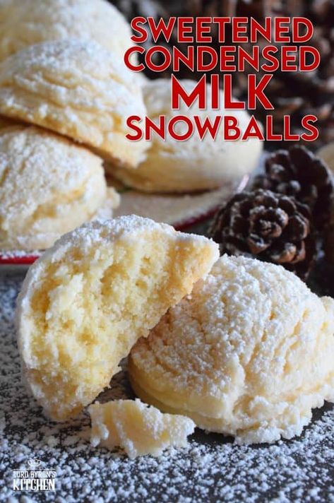 Easy Condensed Milk Desserts, Condensed Milk Cookies Recipes, Condensed Milk Recipes Easy 3 Ingredients, Condensed Milk Snowballs, Fluffy Cookies, Condensed Milk Recipes Desserts, Milk Recipes Dessert, Sweetened Condensed Milk Recipes, Condensed Milk Cookies