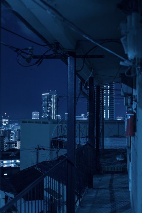 Japan Alleyway, Blue Aesthetic Dark, Streetwear For Men, City At Night, Aesthetic Streetwear, Cyberpunk Aesthetic, Japan Aesthetic, Blue City, Fantasy City