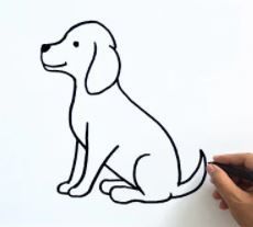 Dog Drawing Easy Step By Step, Draw Dogs Easy, Easy Dog Pictures To Draw, Draw Dog Easy Kids, Easy Dog Drawing Simple Step By Step, Dog Drawing Simple Step By Step, How To Draw A Dog Easy Step By Step, Simple Puppy Drawing, Drawing Dogs Easy