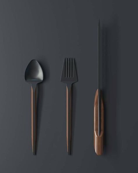 Product Design & Decor on Instagram: “Cutlery Design by @emrgnce_ 😍  #cutlery #design #utensils #kitchen #kirchenware #product” Cutlery Photography, Restaurant Cutlery, Lounge Minimalist, Nordic Lighting, Luxury Industrial, Kitchenware Design, Cutlery Design, Grill Tools, Designer Sofa