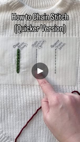 10K views · 674 reactions | Part 2. How to Chain Stitch - Quicker Method. Using yarn on a knit garment.

I personally use this technique as I believe it’s the fastest way to stitch up a name. But try out both, play around with spacing, and see which one you prefer! 

I try to keep my stitches about 1/8”-1/4” apart that’s around 1 centimeter. I find that’s the best for a weight 4 yarn like I have above. But each type of spacing provides a different look!

The Sulky Stick and Stitch you see here is not required, I use it when doing fine line work like names to keep myself even. But feel free to embroider directly onto the sweater. 

All materials are linked in my bio, under my Amazon, check my beginners guide list on there to begin! 

Have any questions? Leave them below! 
.
.
.
.
#diyembroi Stick And Stitch, Chain Stitch Embroidery, 10k Views, Line Work, Needle Art, Diy Prints, Fine Line, Diy Embroidery, Chain Stitch