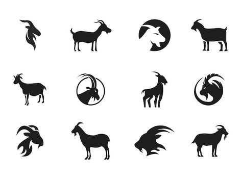 Goat silhouette goat logo goat icon symb... | Premium Vector #Freepik #vector #sheep-silhouette #sheep #lamb-logo #goat-silhouette Goat Icon, Goat Symbol, Lamb Logo, Goat Silhouette, Goat Vector, Goat Illustration, Sheep Silhouette, Golden Goat, Brush Logo