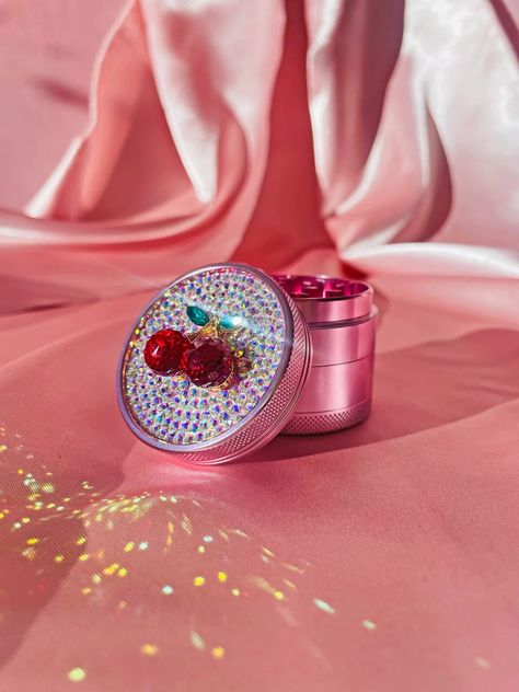 The Valentine's Day Drop goes live Friday 1/19 at noon est! Aestethic Grinder, Tiktok Grinder, Pink Grinder, Grinder Keychain, Pink Herb Grinder, Gem Design, Green Strawberry, Burning Love, Pink Gem