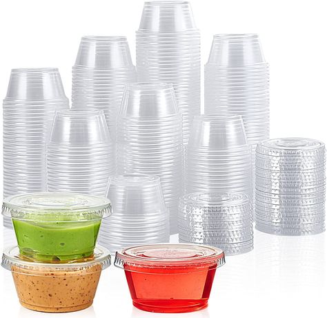 Jello Shot Cups, Condiment Containers, Dressing Containers, Jelly Shots, Plastic Containers With Lids, Jello Shot, Homemade Items, Shot Cups, Clear Plastic Containers