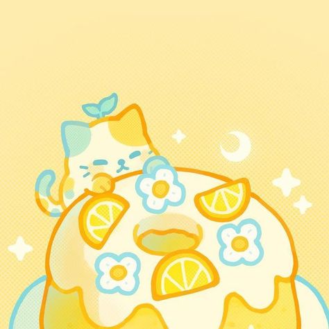 Lemon Food Art, Lemon Cake Drawing, Cute Lemon Drawing, Val Core, Lemon Cute, Cake Animals, Yellow Drawing, Pie Drawing, Lemon Pictures