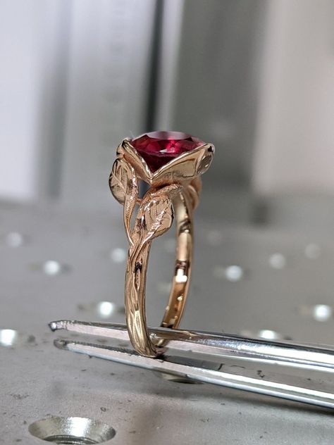 2ct Ruby Engagement Ring Leaves Ring Ruby Ring Ruby | Etsy Engagement Ring Leaves, Lotus Engagement Ring, Engagement Ring Leaf, Gold Ruby Ring, Lotus Flower Ring, Leaves Ring, Ruby Ring Gold, Princess Cut Moissanite, Leaf Engagement Ring