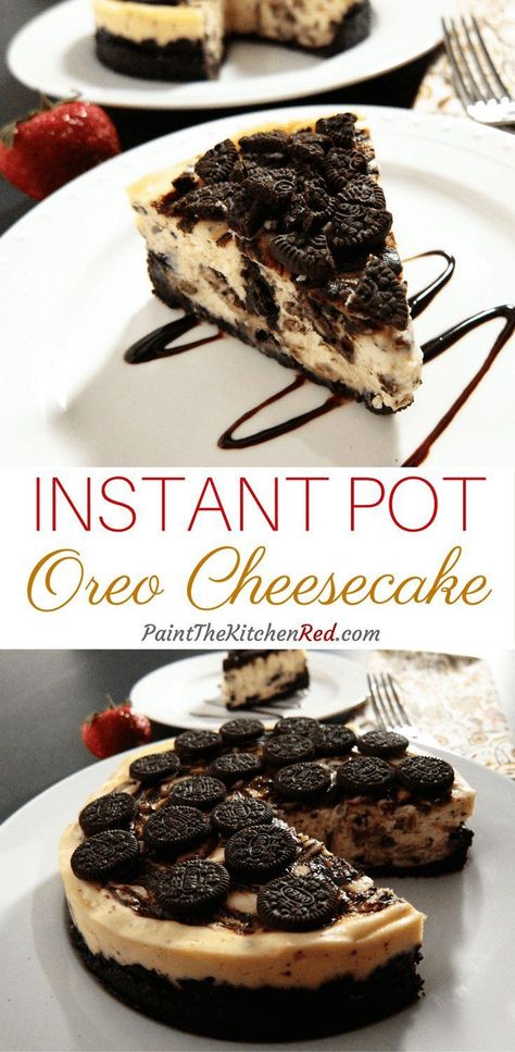 Chocolate Swirl Instant Pot Oreo Cheesecake Instant Pot Cheesecake, Cheesecake Desserts Recipes, Instant Pot Dessert, Instant Pot Desserts, Cheesecake Oreo, Best Instant Pot Recipes, Cheesecake Dessert, Oreo Crust, Best Instant Pot Recipe